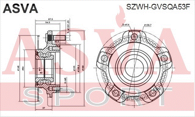 СТУПИЦА ПЕРЕДНЯЯ С КОЛЬЦОМ АБС SZWH-GVSQA53F