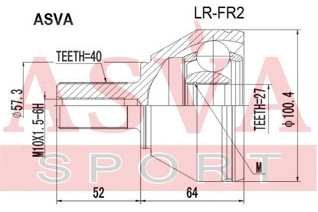 ШРУС НАРУЖНЫЙ 27x57,5x40 LR-FR2