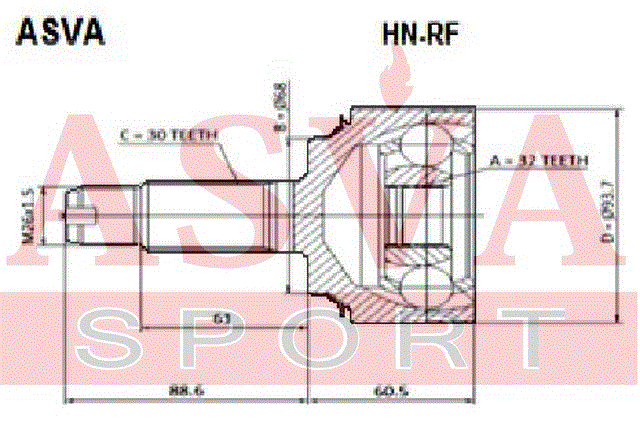 ШРУС НАРУЖНЫЙ 30х69х32 HN-RF