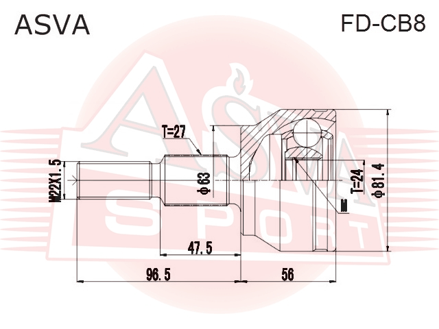 ШРУС НАРУЖНЫЙ 24x63x27 FD-CB8