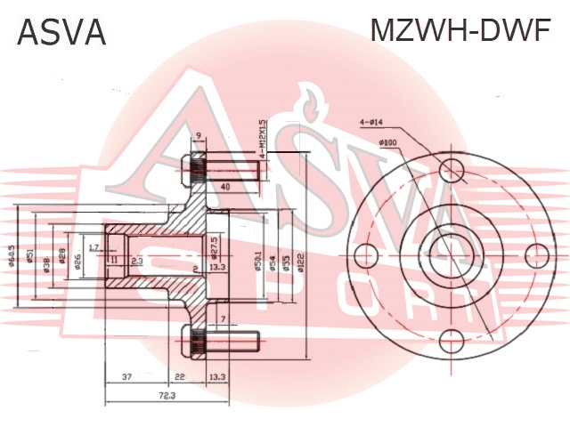 СТУПИЦА ПЕРЕДНЯЯ MZWH-DWF