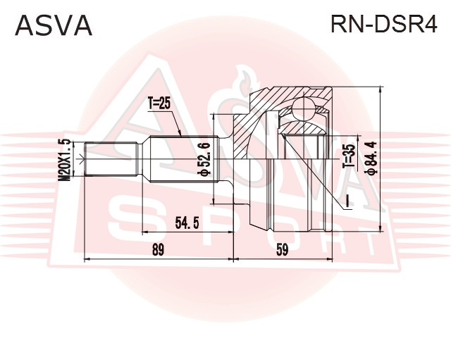 ШРУС НАРУЖНЫЙ 35X52.6X25 RN-DSR4
