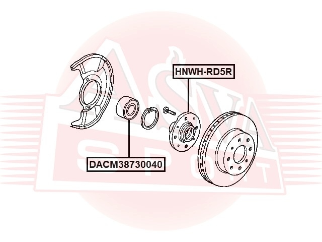 ПОДШИПНИК СТУПИЧНЫЙ ПЕРЕДНИЙ С МАГНИТНЫМ КОЛЬЦОМ АБС DACM38730040