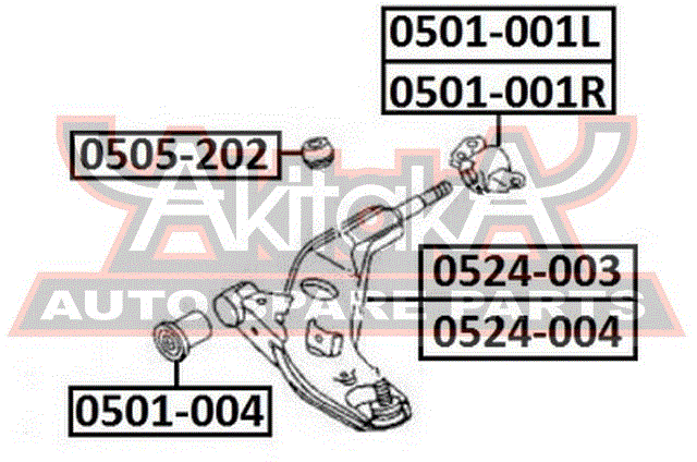 САЙЛЕНТБЛОК НИЖНЕГО РЫЧАГА ЗАДНИЙ ПРАВЫЙ 0501-001R