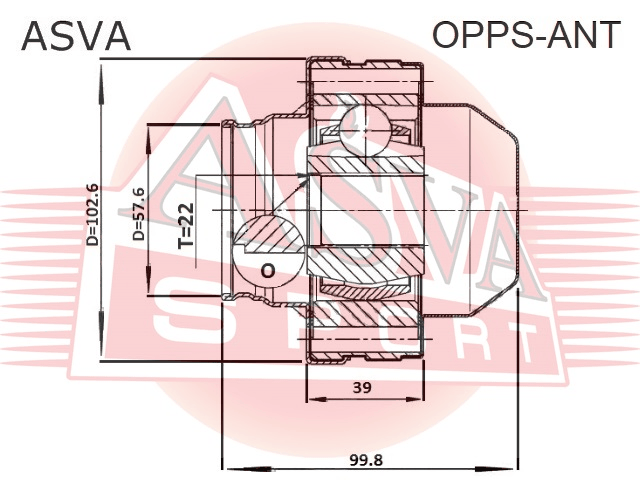 ШРУС КАРДАННОГО ВАЛА 22X86 OPPS-ANT
