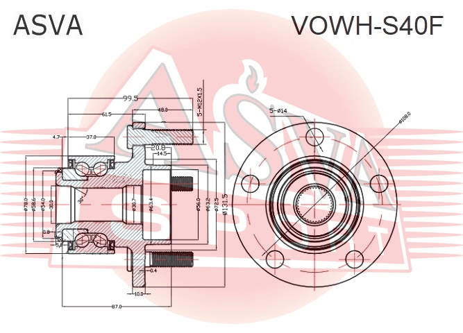 СТУПИЦА ПЕРЕДНЯЯ VOWH-S40F