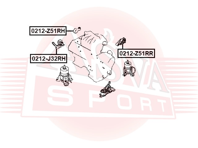 ПОДУШКА ДВИГАТЕЛЯ ЗАДНЯЯ 0212-Z51RR