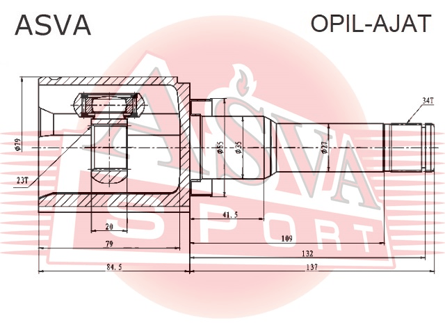 ШРУС ВНУТРЕННИЙ ЛЕВЫЙ 23X35X34 OPIL-AJAT