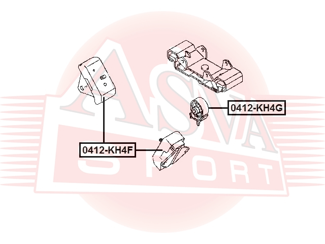 ПОДУШКА ДВИГАТЕЛЯ 0412-KH4G