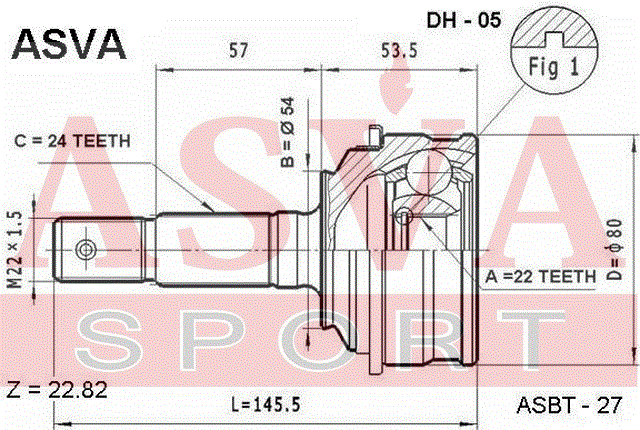 ШРУС НАРУЖНЫЙ 22x54x24 DH-05