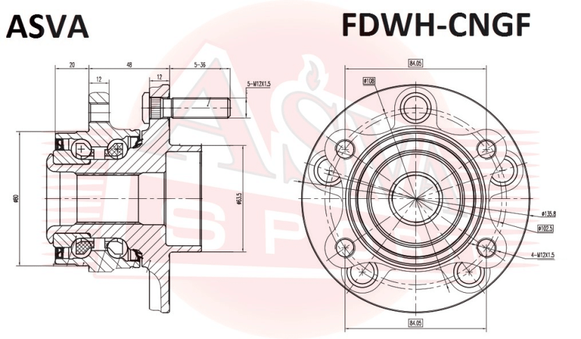 СТУПИЦА ПЕРЕДНЯЯ FDWH-CNGF