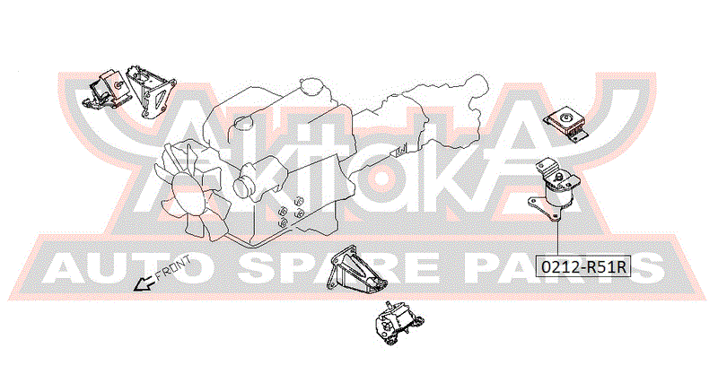 ПОДУШКА ДВИГАТЕЛЯ ЗАДНЯЯ 0212-R51R