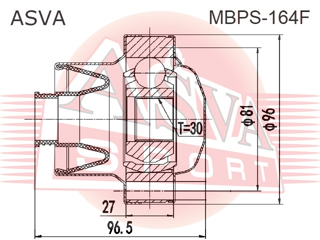 ШРУС КАРДАННОГО ВАЛА 30X81 MBPS-164F