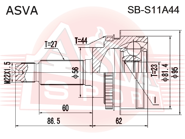 ШРУС НАРУЖНЫЙ 23x56x27 SB-S11A44