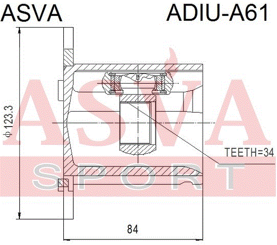 ШРУС ВНУТРЕННИЙ 34x123 (OEM-исполнение) ADIU-A61