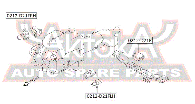 ПОДУШКА ДВИГАТЕЛЯ ПЕРЕДНЯЯ TD27 VG30 0212-D21FLH