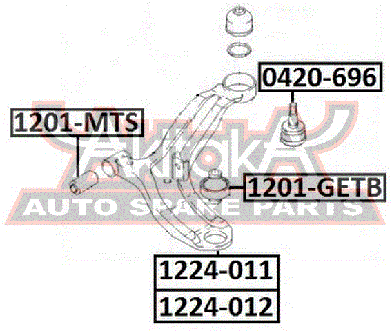 РЫЧАГ ПЕРЕДНИЙ НИЖНИЙ ПРАВЫЙ 1224-011