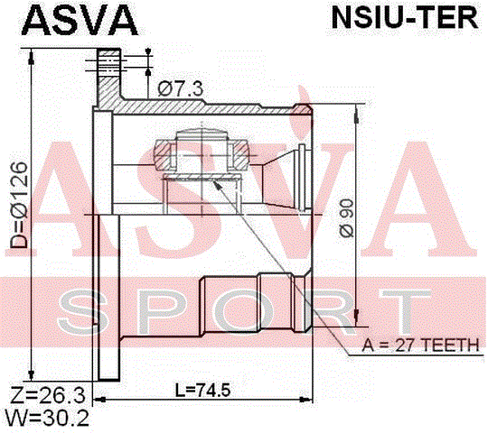 ШРУС ВНУТРЕННИЙ 27x126 NSIU-TER