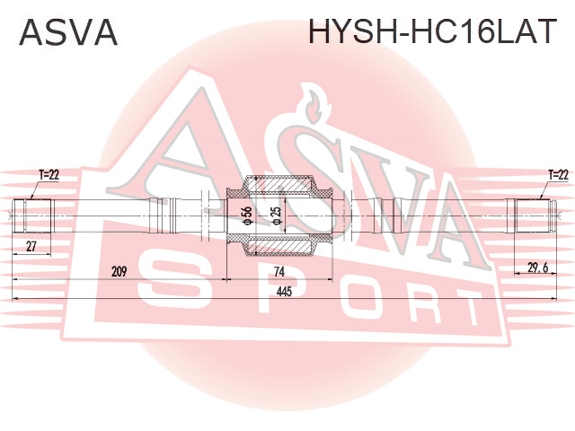 ПОЛУОСЬ ЛЕВАЯ HYSH-HC16LAT