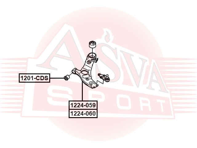 РЫЧАГ ПЕРЕДНИЙ НИЖНИЙ ПРАВЫЙ 1224-059