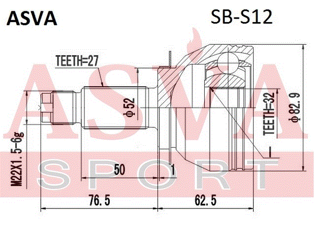 ШРУС НАРУЖНЫЙ 32x52x27 SB-S12