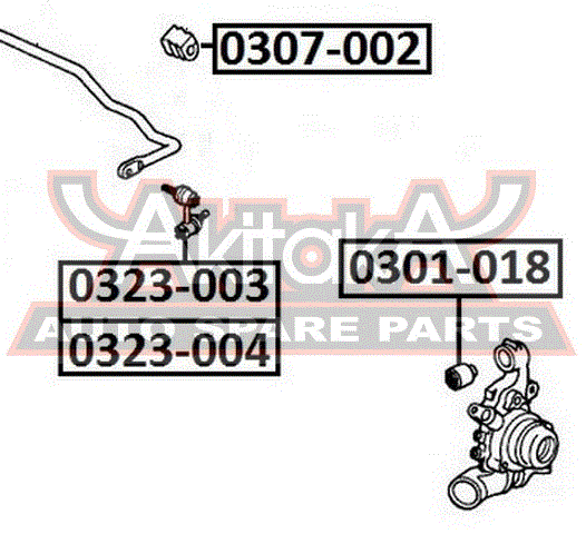 ТЯГА СТАБИЛИЗАТОРА ЗАДНЯЯ ПРАВАЯ 0323-003