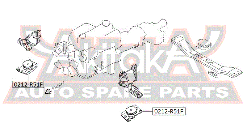 ПОДУШКА ДВИГАТЕЛЯ ПЕРЕДНЯЯ YD25DDTI 0212-R51F