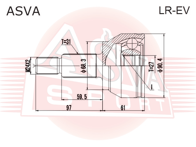 ШРУС НАРУЖНЫЙ 27X68X31 LR-EV