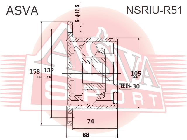 ШРУС ВНУТРЕННИЙ ЗАДНИЙ 30X131.9 NSRIU-R51