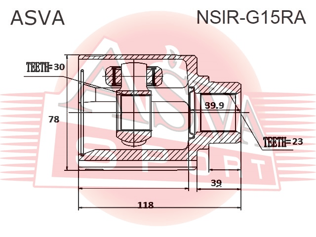 ШРУС ВНУТРЕННИЙ ПРАВЫЙ 30X36.3X23 NSIR-G15RA
