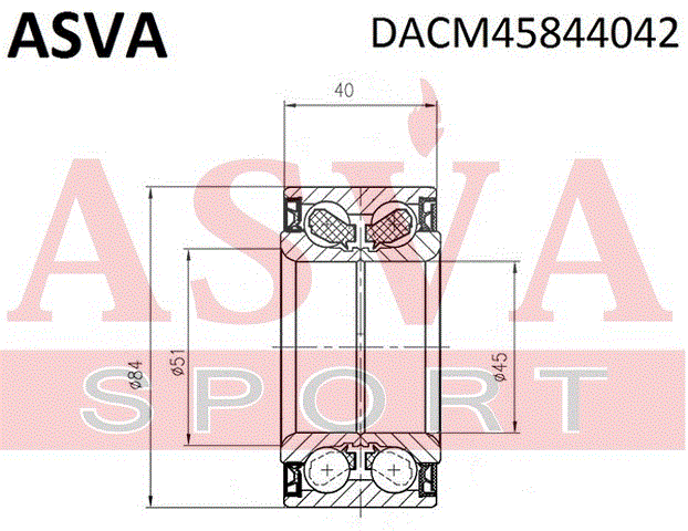 ПОДШИПНИК СТУПИЧНЫЙ С МАГНИТНЫМ КОЛЬЦОМ АБС DACM45844042