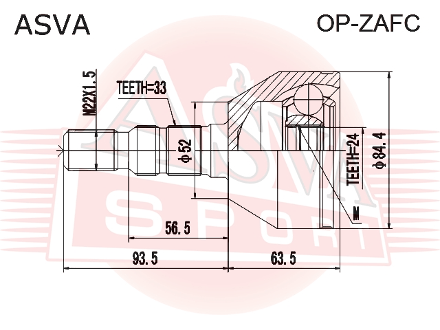 ШРУС НАРУЖНЫЙ 24x52x33 OP-ZAFC