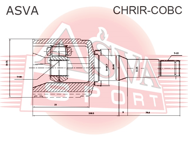 ШРУС ВНУТРЕННИЙ ПРАВЫЙ 30X35X22 CHRIR-COBC