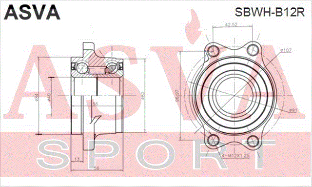ПОДШИПНИК ЗАДНЕЙ СТУПИЦЫ SBWH-B12R
