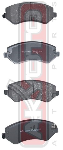 КОЛОДКИ ТОРМОЗНЫЕ ДИСКОВЫЕ ПЕРЕДНИЕ AKD-0980