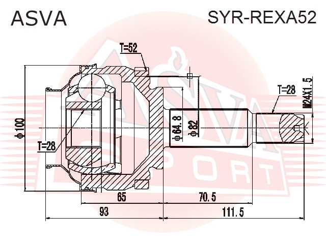 ШРУС НАРУЖНЫЙ 28x64.8x28 SYR-REXA52